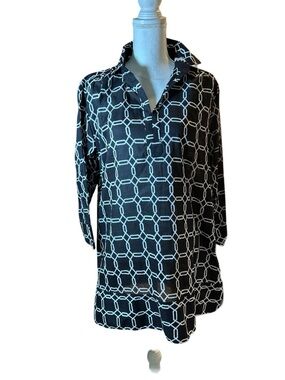 Black & White Geo Chain Print Mini Dress